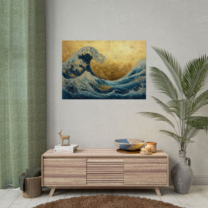 Gold Leaf Ocean Waves - Premium Art Print
