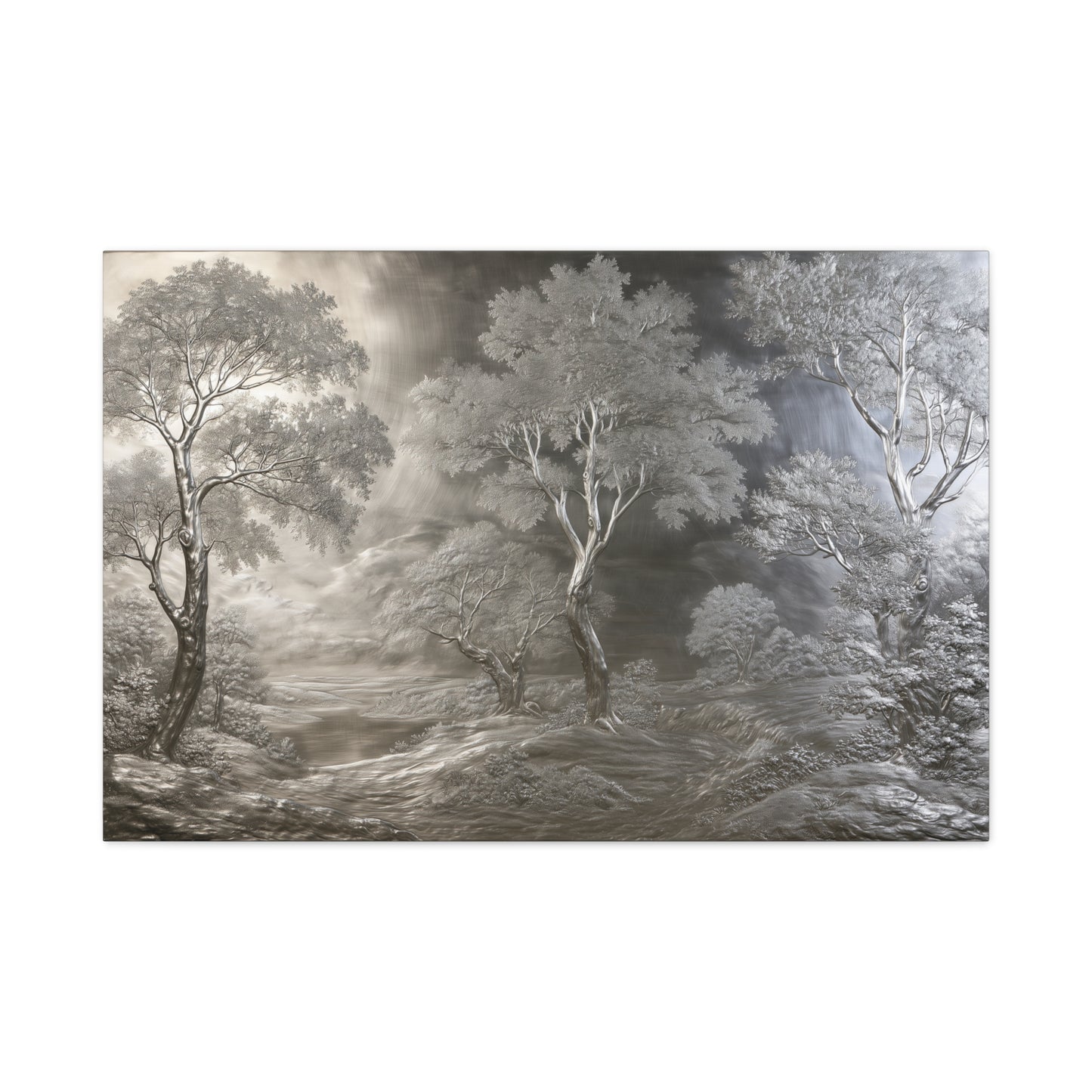Silver Forest Landscape Art - Canvas