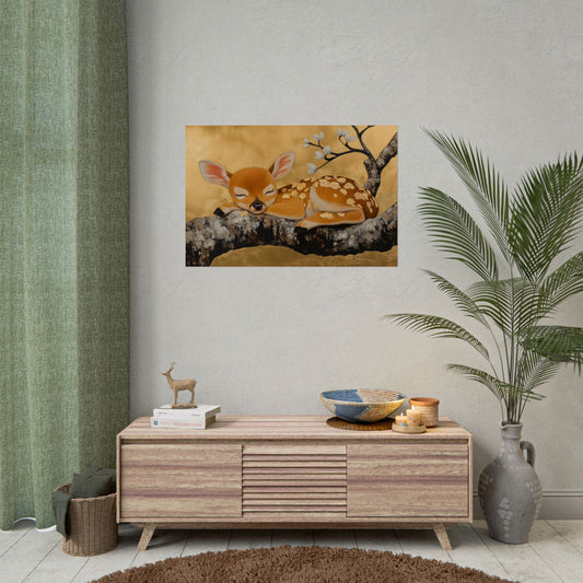 Gold Leaf Baby Deer - Premium Art Print