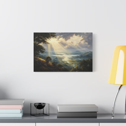 Sun Breaking Through Clouds Nature Art - Canvas
