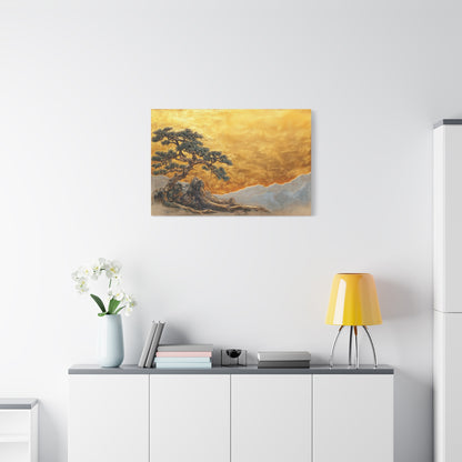 Gold Leaf Elegant Bonsai Tree - Canvas