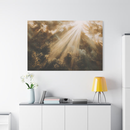 Sunlight Breaking Through The Clouds - Canvas