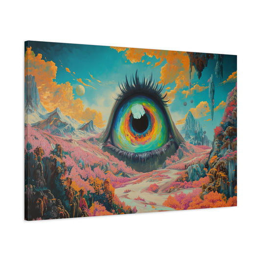 Psychedelic Eye Trippy Landscape Art - Canvas