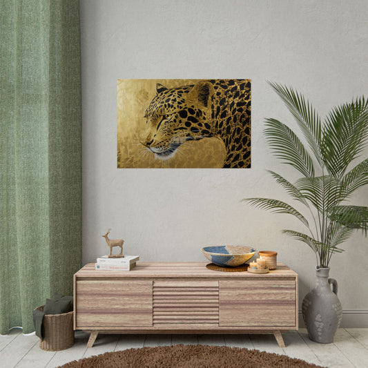 Gold Leaf Leopard Art - Premium Art Print
