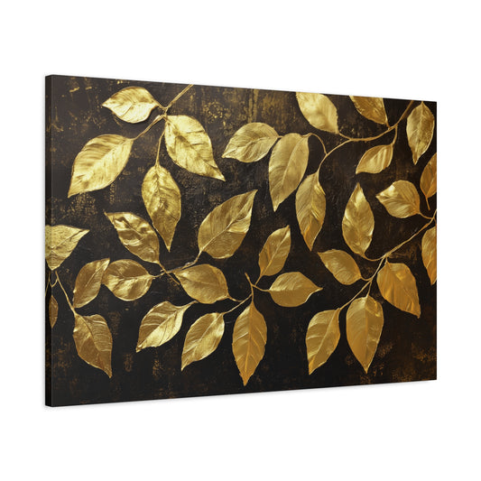 Gold Leaf Golden Leaves - Canvas