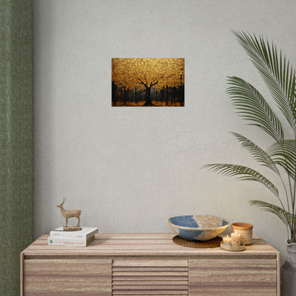 Gold Leaf Golden Forest Tree - Premium Art Print