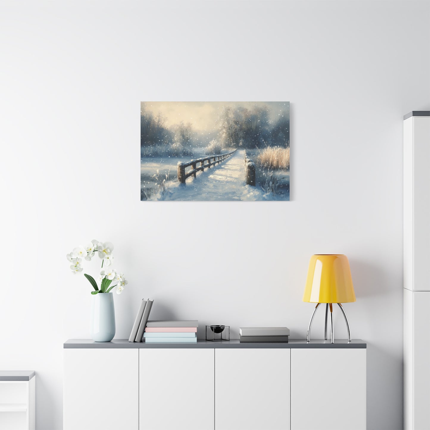 The Snow Bridge Of Nostalgia Canvas Art