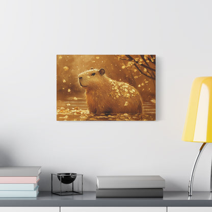Gold Leaf Capybara Art - Canvas