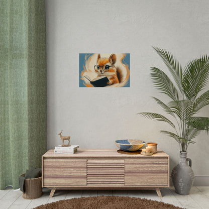 Whimsical Chipmunk Reading A Book - Premium Art Print