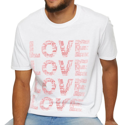 Love And Peace, Novelty Unisex Softstyle T-Shirt