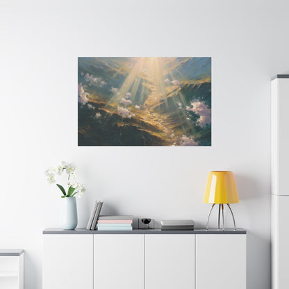 Aerial Mountain Landscape Art - Canvas