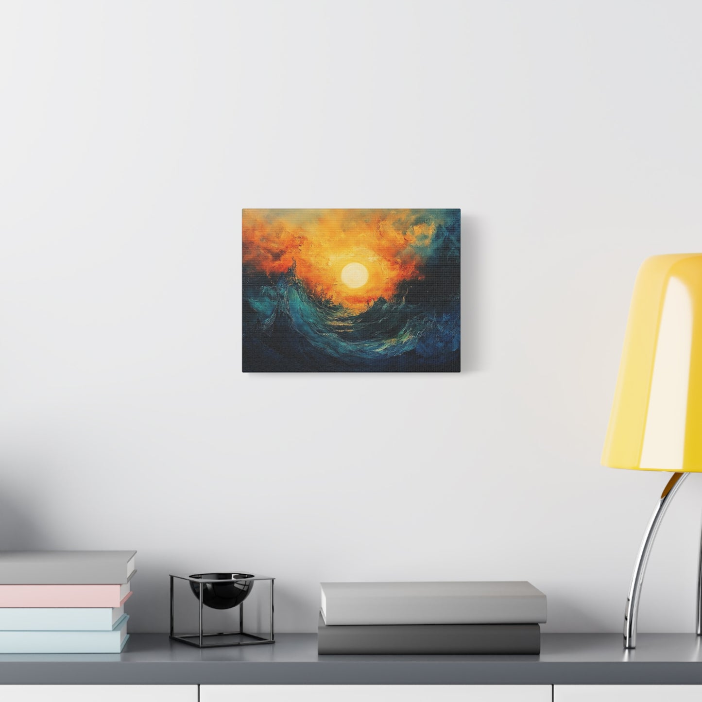 Sun Pierces The Waves Abstract Art - Canvas