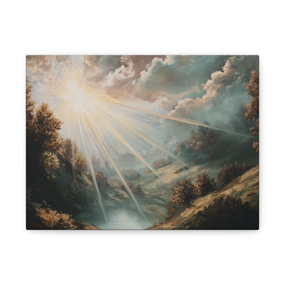 Sunshine River Landscape Art - Canvas