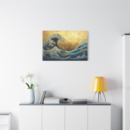 Gold Leaf Ocean Waves - Canvas