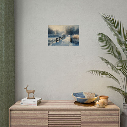 Winter Nostalgia Landscape - Premium Art Print