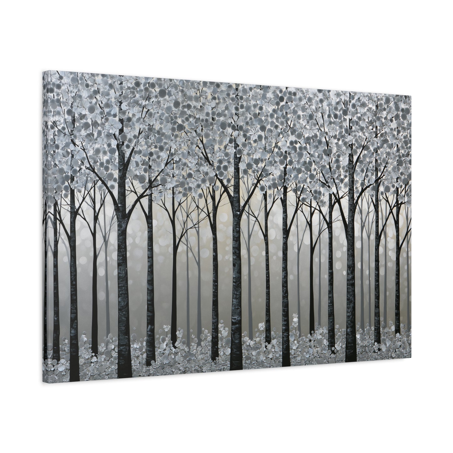 Silver Winter Forest Art - Canvas