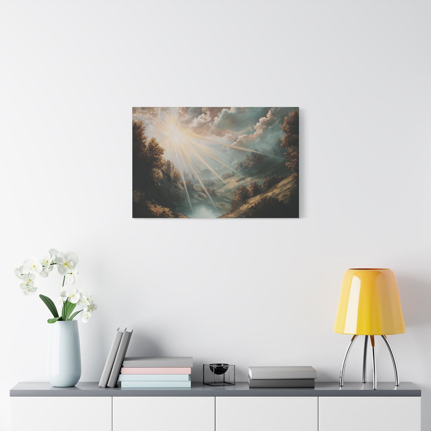 Sunshine River Landscape Art - Canvas