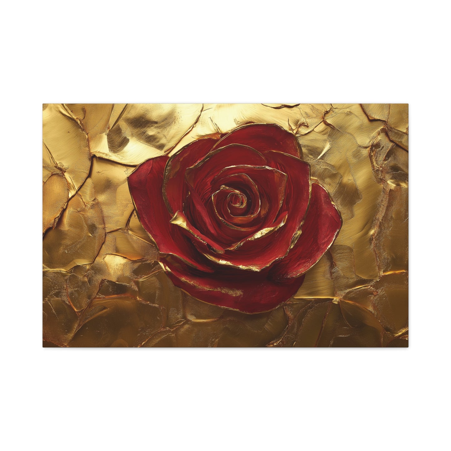 Gold Leaf Elegant Rose - Canvas