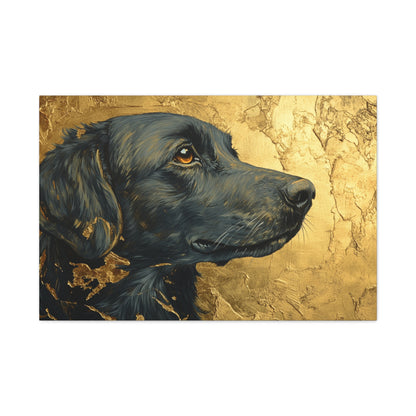 Gold Leaf Black Labrador - Canvas