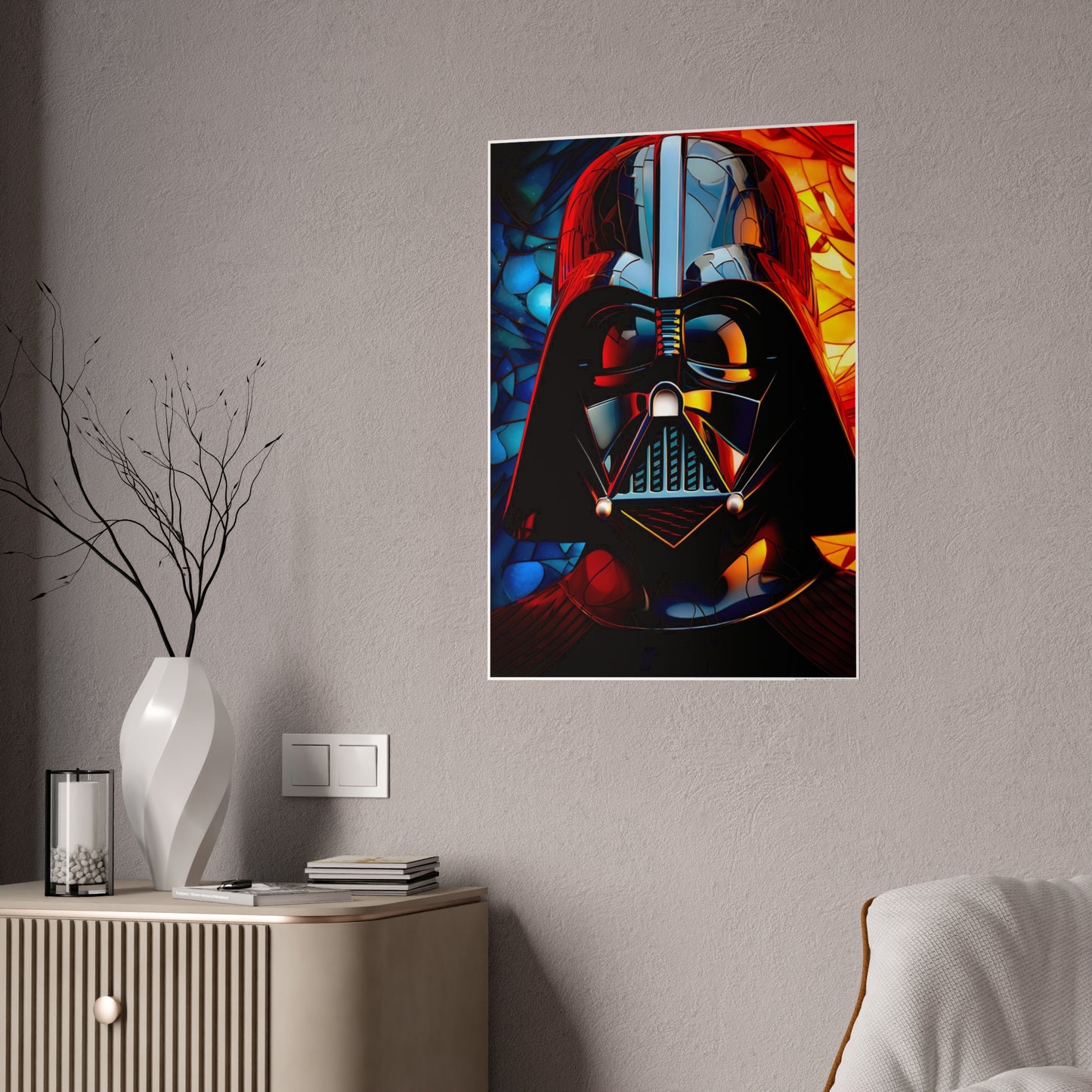 Vader's Battle Of Light And Dark Glossy Art Print