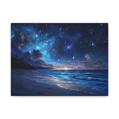 Ethereal Nighttime Oceanic Sky - Canvas
