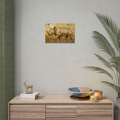 Gold Leaf Rhino - Premium Art Print