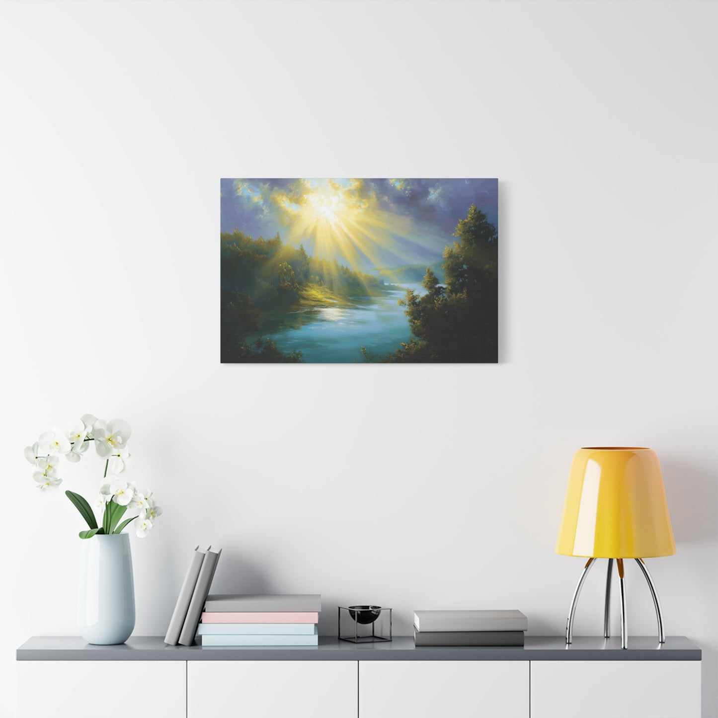 River and Forest Sunshine Art - Canvas