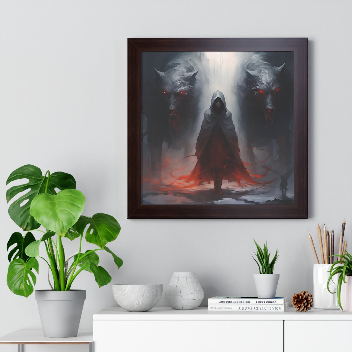 The Empress Of Death With Her Two Shadows - Framed