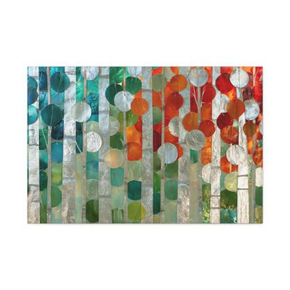 Silver Nature Abstract Color Circle Art - Canvas