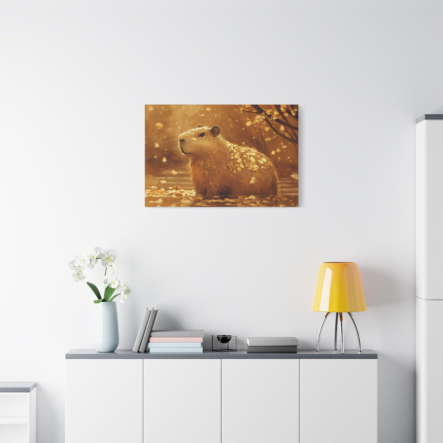 Gold Leaf Capybara Art - Canvas
