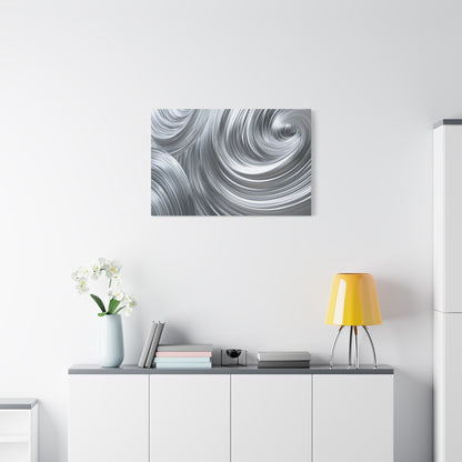 Silver Swirl Abstract Metallic Art - Canvas