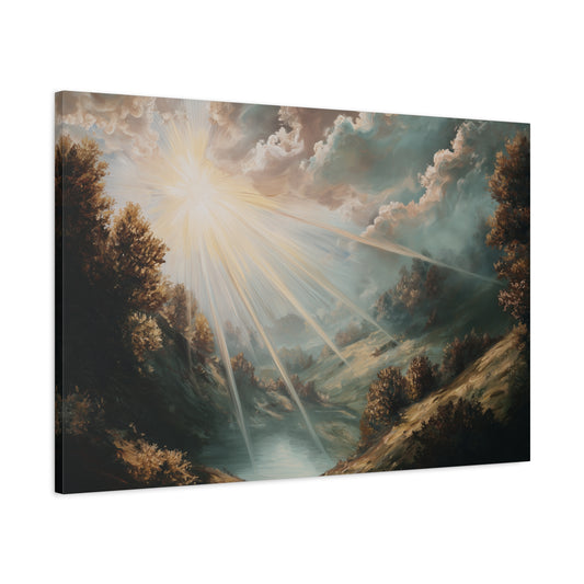Sunshine River Landscape Art - Canvas