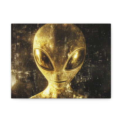 Gold Leaf Extraterrestrial Alien Art - Canvas