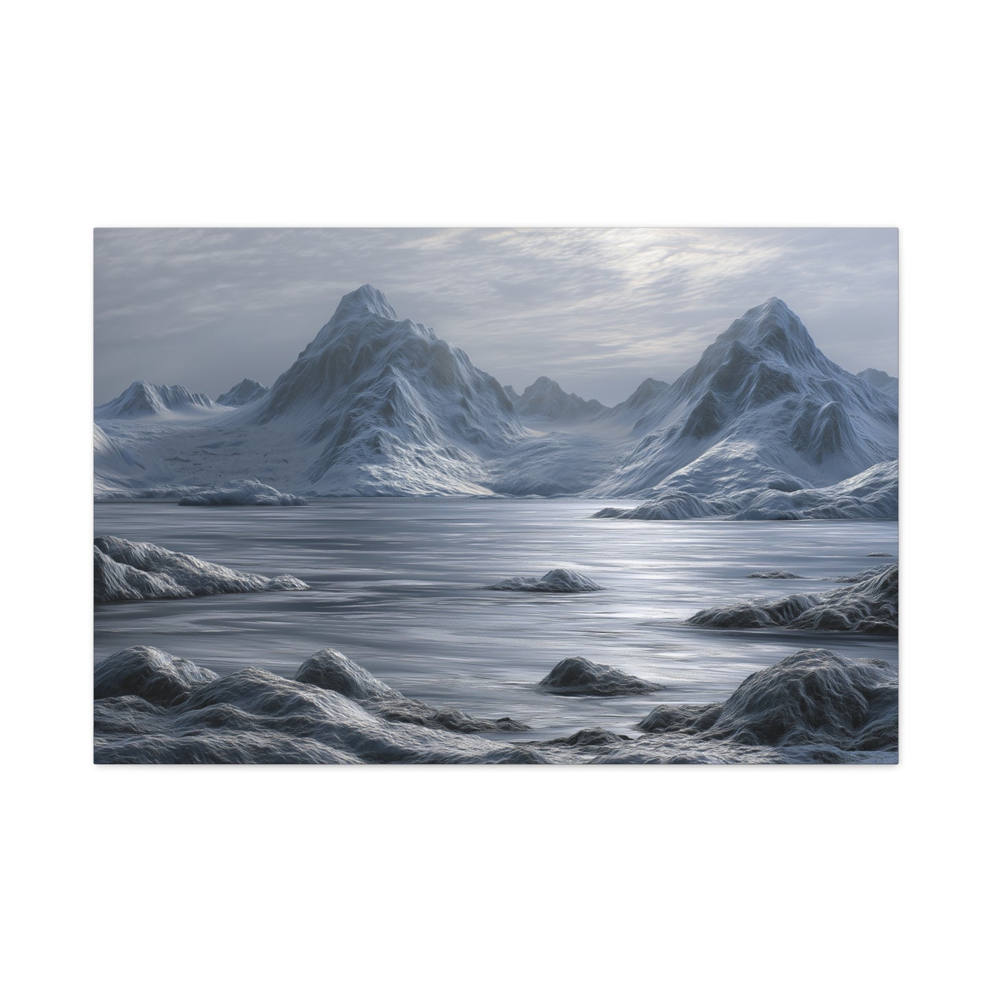 Serene Arctic Mountain Landscape - Canvas