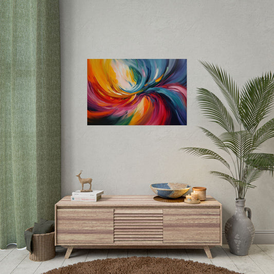 Abstract Colorful Paint Swirls - Premium Art Print