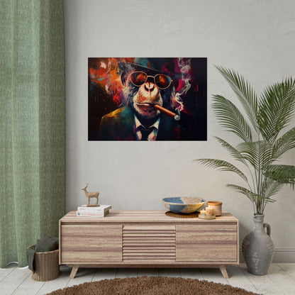 Gangster Chimpanzee Art - Premium Art Print