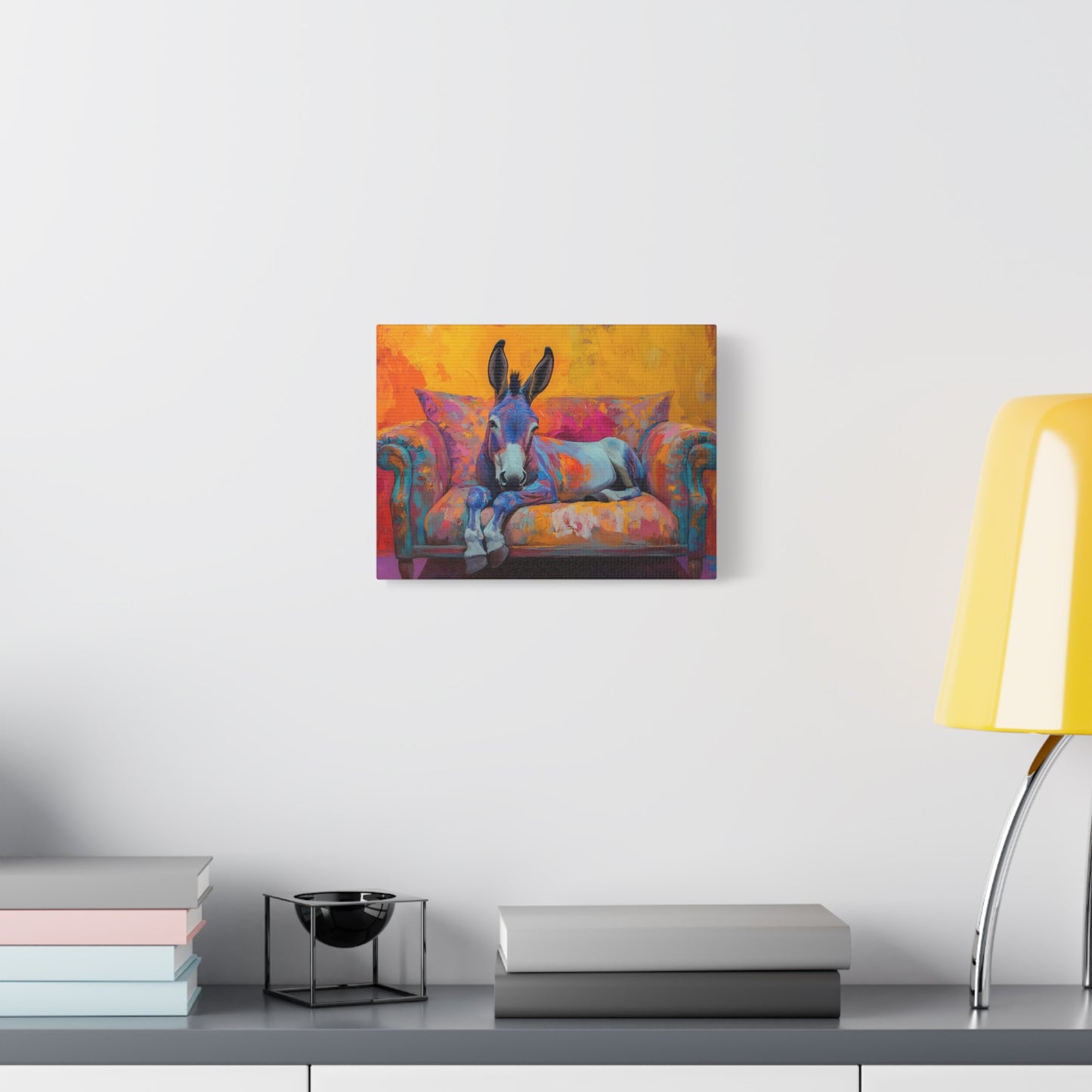 Regal Donkey Relaxing On A Couch - Canvas