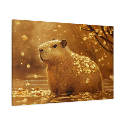 Gold Leaf Capybara Art - Canvas