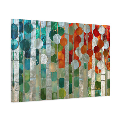 Silver Nature Abstract Color Circle Art - Canvas
