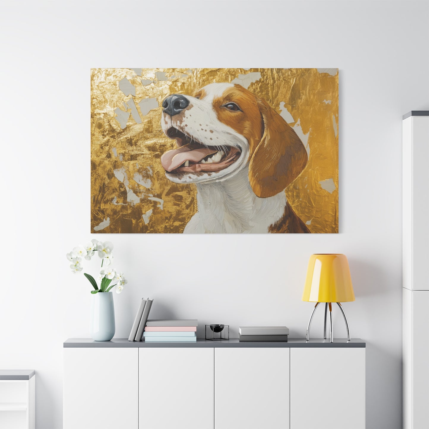 Gold Leaf Beagle - Canvas