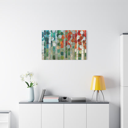 Silver Nature Abstract Color Circle Art - Canvas