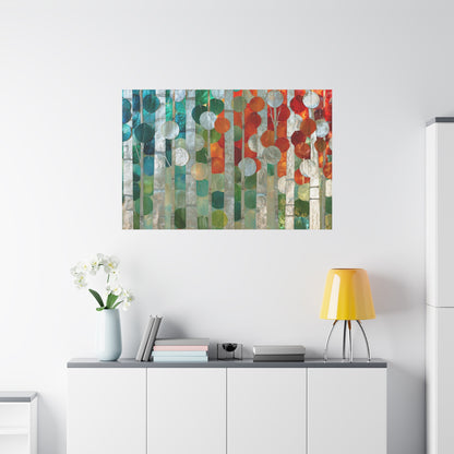 Silver Nature Abstract Color Circle Art - Canvas