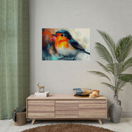 Red Breast Robin Art - Premium Art Print