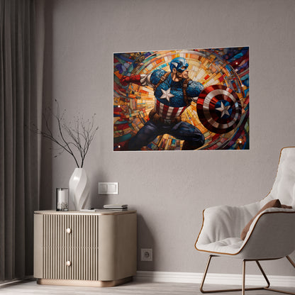 Mosaic Comic Book Captain Glossy Art Print