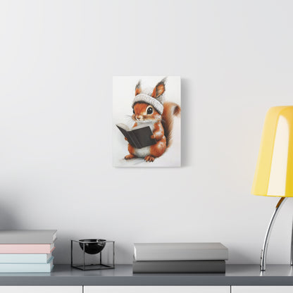 Intelligent Squirrel Reading A Book - Canvas