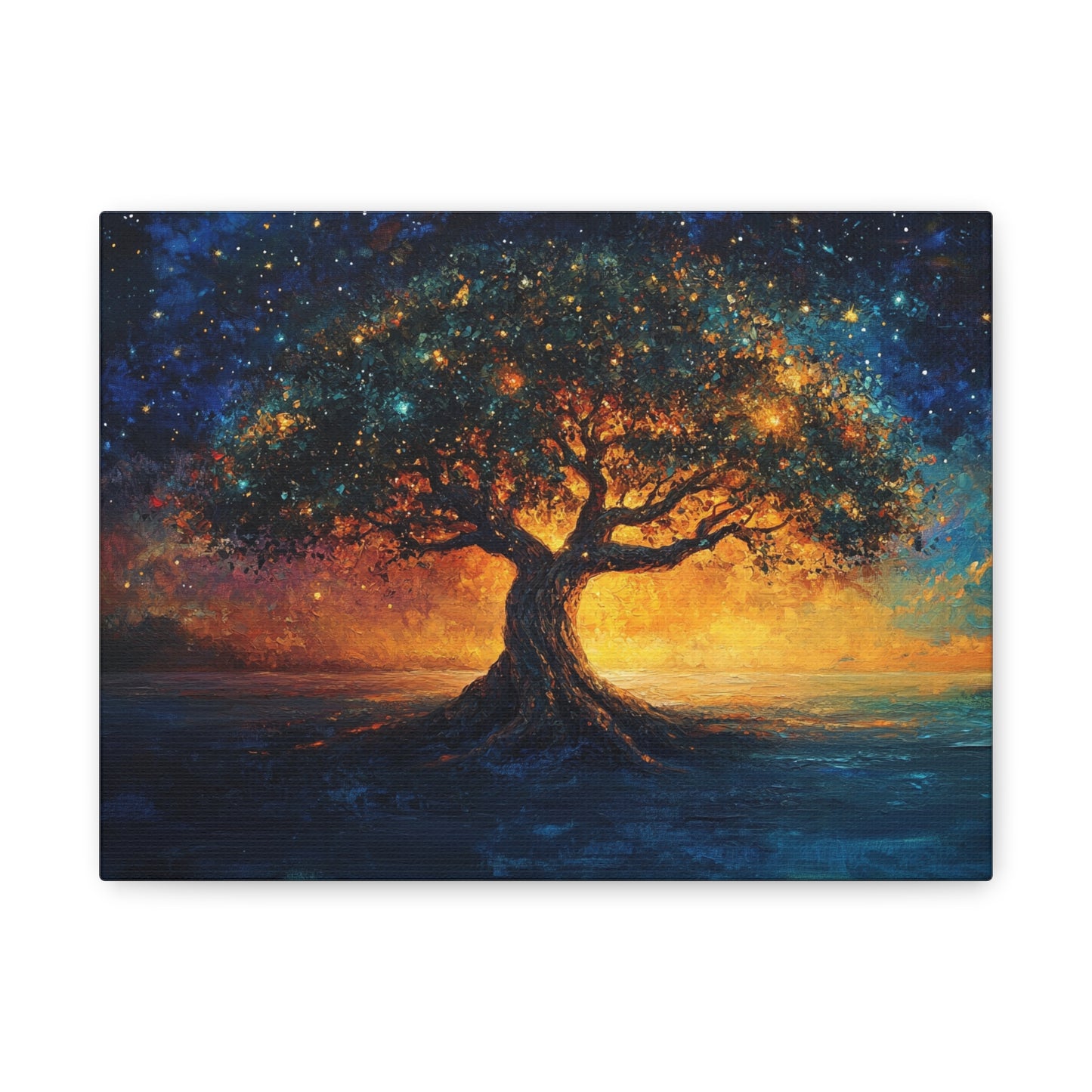 Colorful Star Tree - Canvas