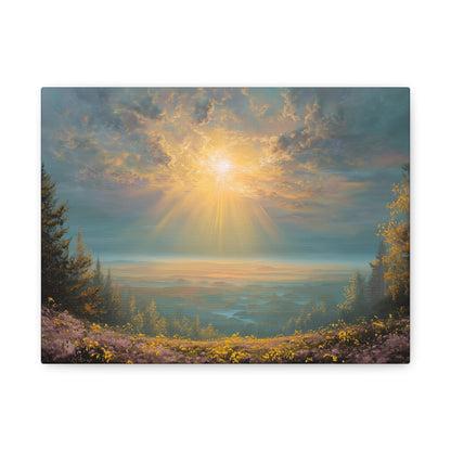 Sunlight Through Clouds Nature Art - Canvas