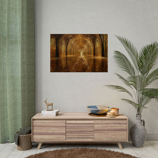 Enchanting Golden Path Art - Premium Art Print