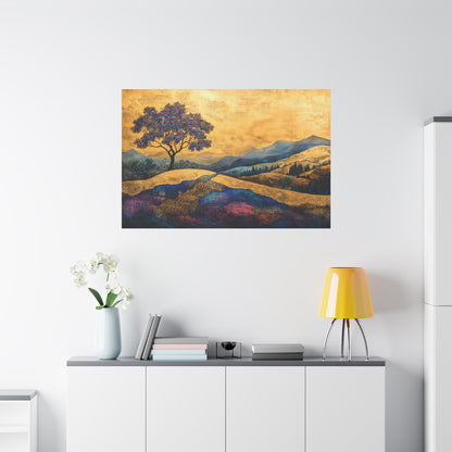 Gold Leaf Color Hues Landscape - Canvas