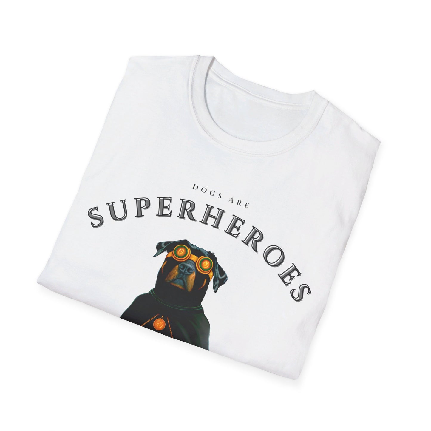 Dogs Are Superheroes: Rottweiler, Unisex Softstyle T-Shirt